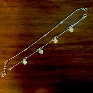 Set of 2 sterling silver layering bracelets